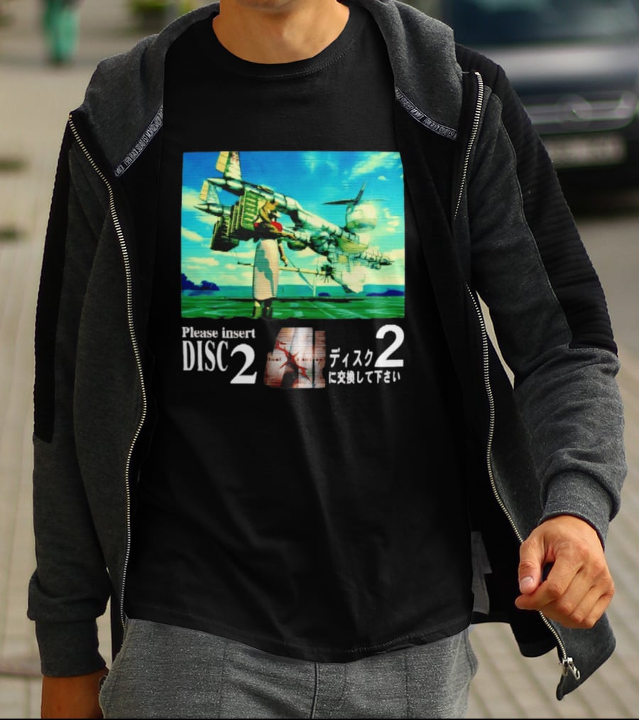 Please Insert Disc 2 Retro Anime Video Game Aesthetic T-Shirt