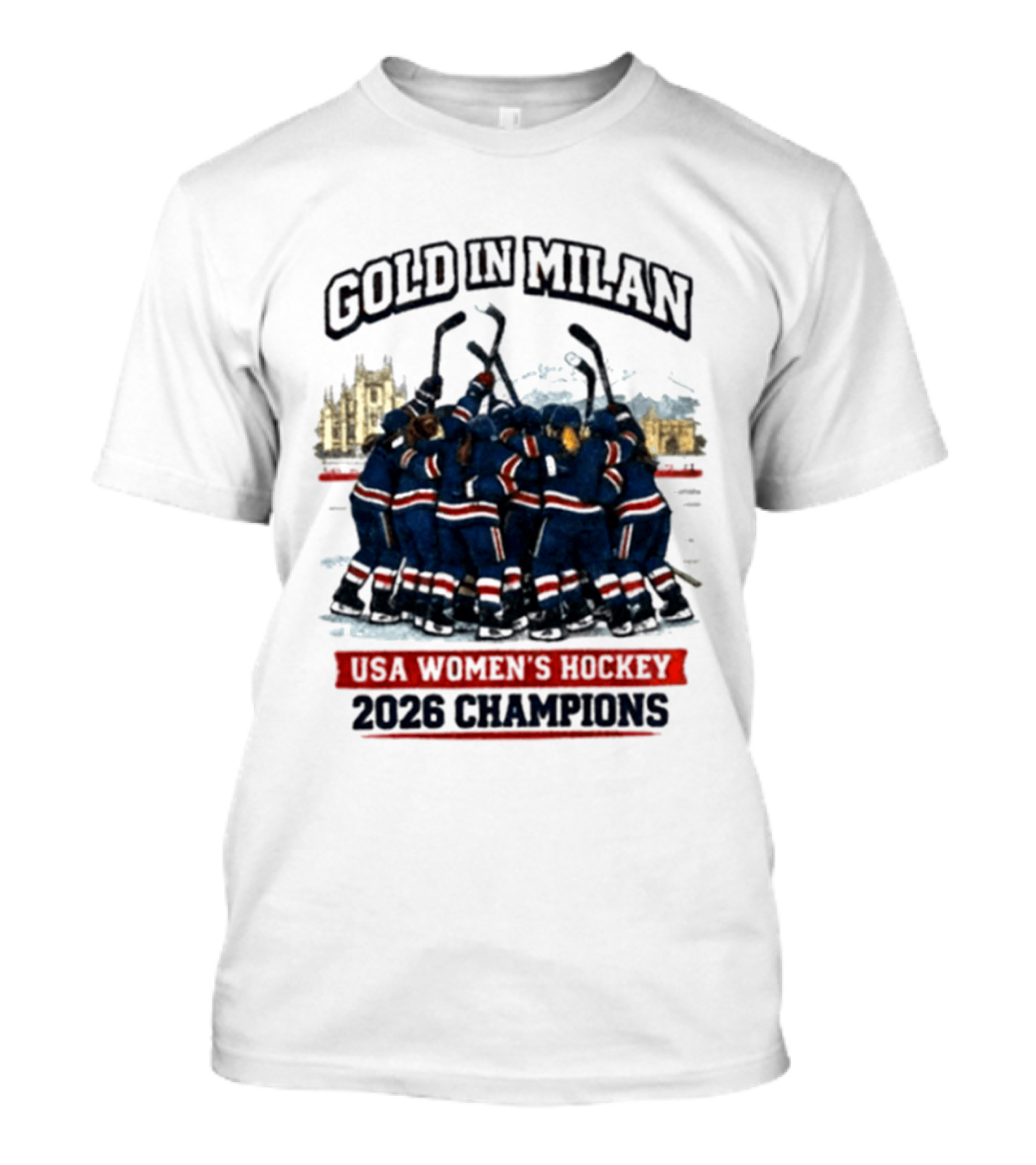 Gold In Milan 2026 Champions USA Women's Hockey T-Shirt