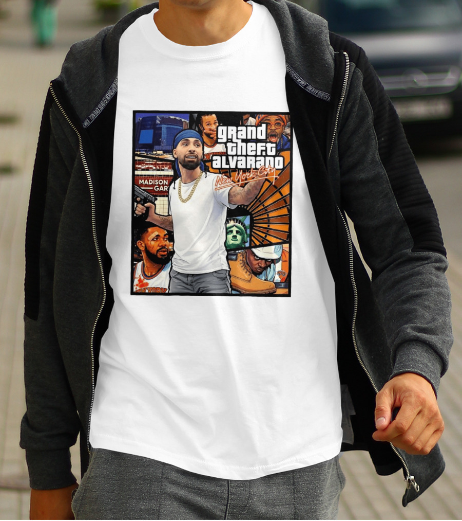 Grand Theft Alvarado New York City Madison Square Garden Statue Of Liberty T-Shirt