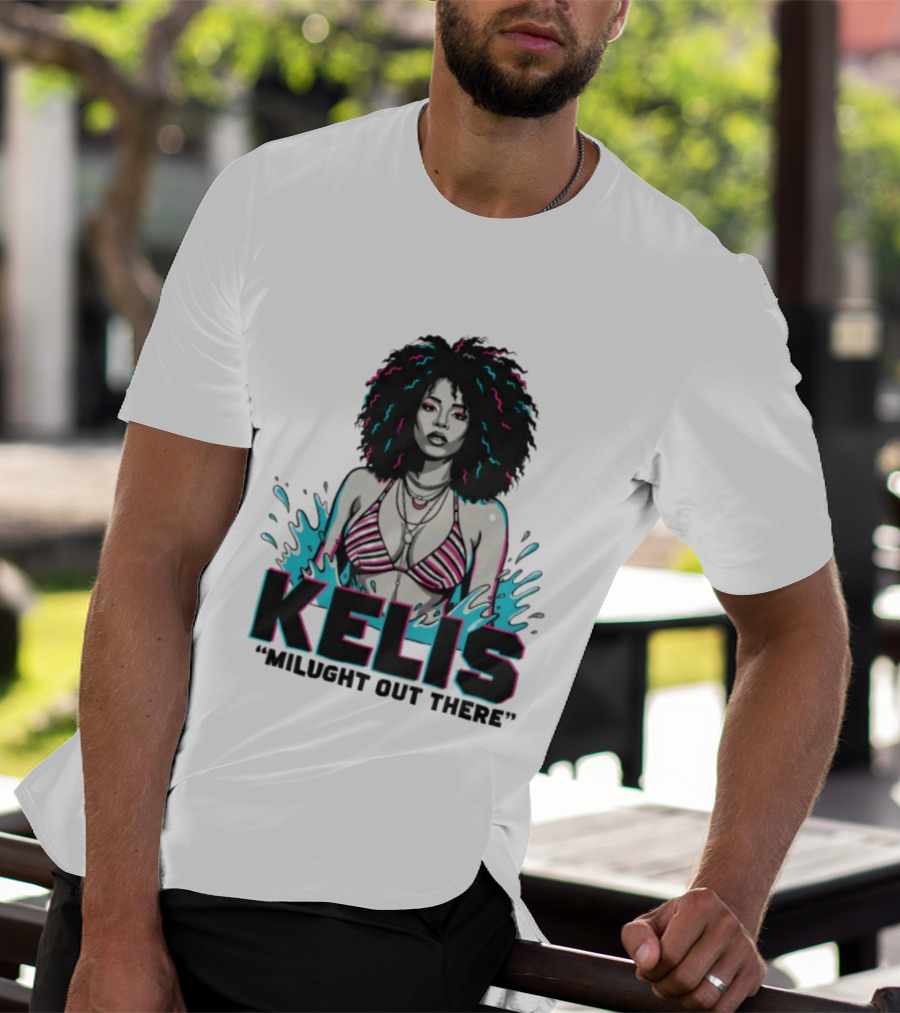 Kelis Milught Out There Striped Bikini T-Shirt