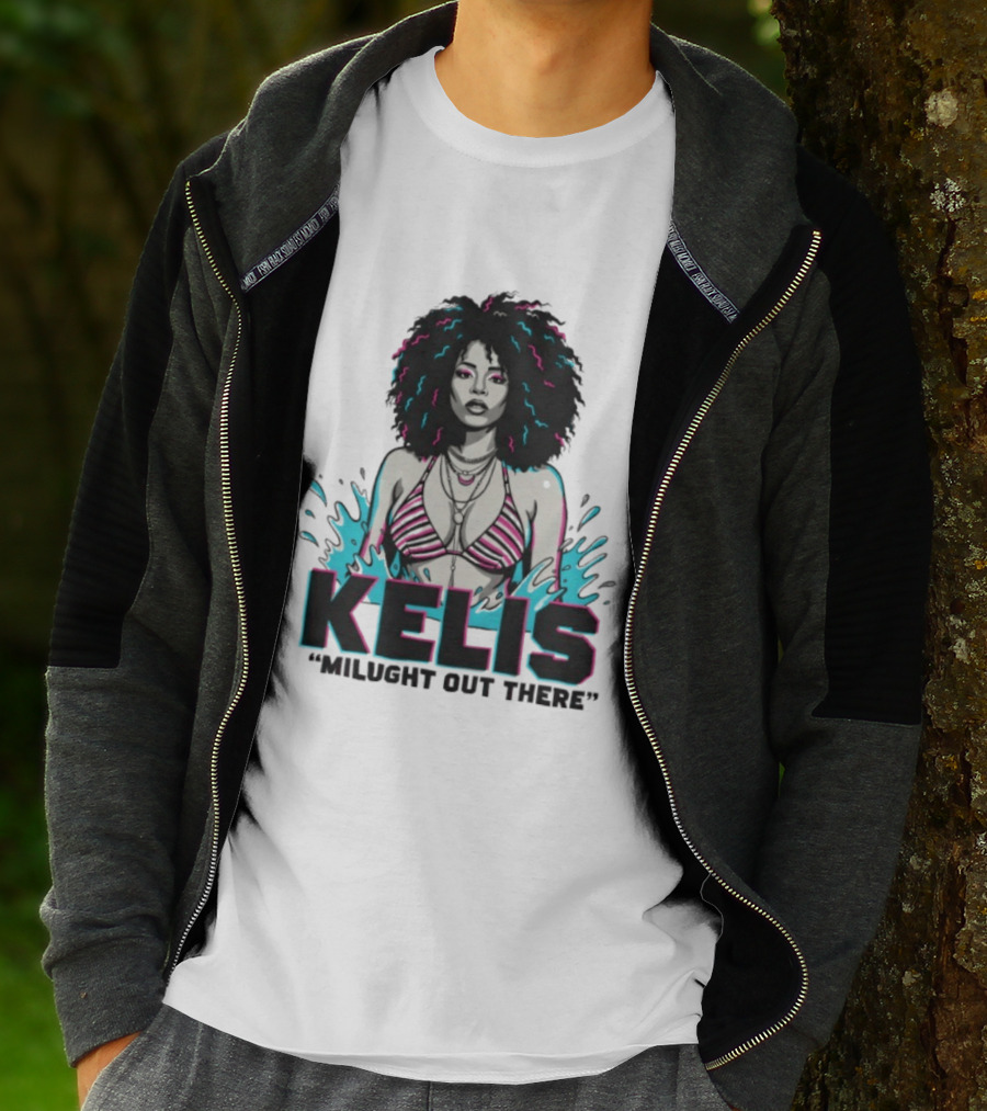 Kelis Milught Out There Striped Bikini T-Shirt