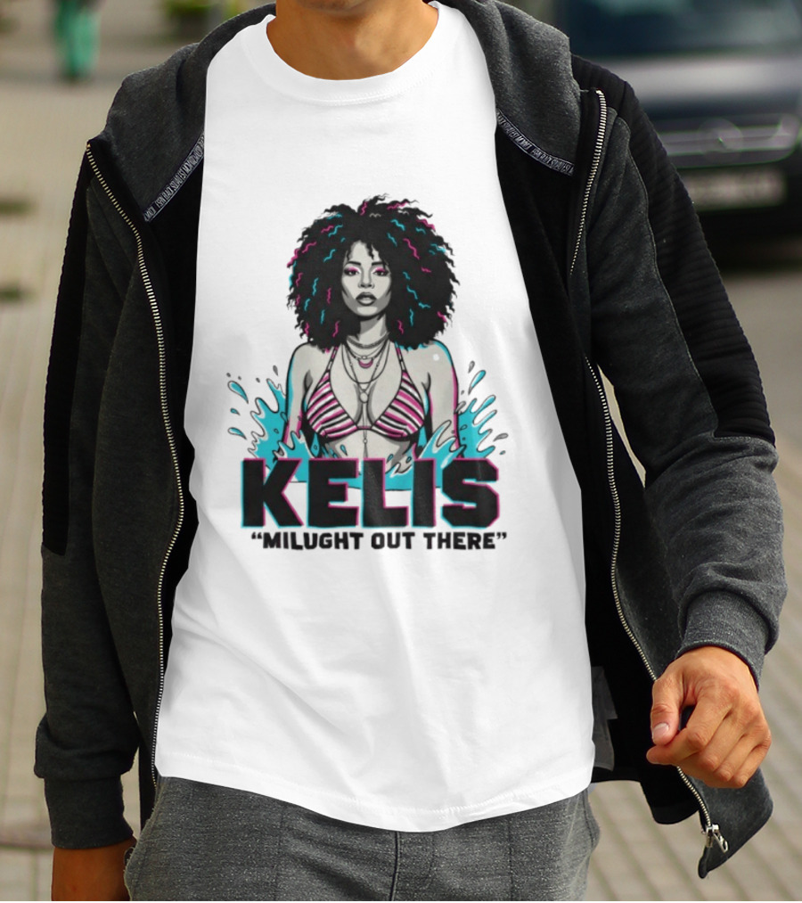 Kelis Milught Out There Striped Bikini T-Shirt