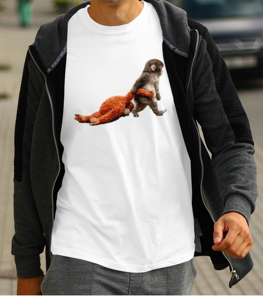 Punch The Monkey Baby Monkey Dragging Toy T-Shirt