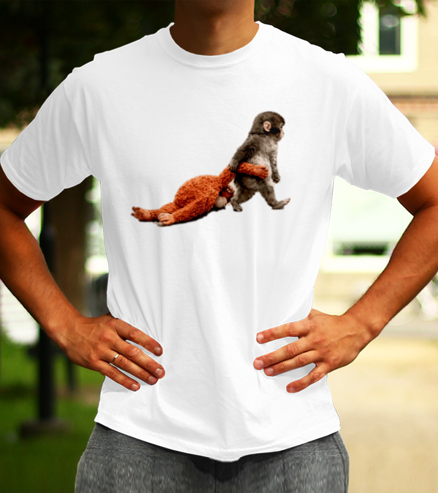 Punch The Monkey Baby Monkey Dragging Toy T-Shirt