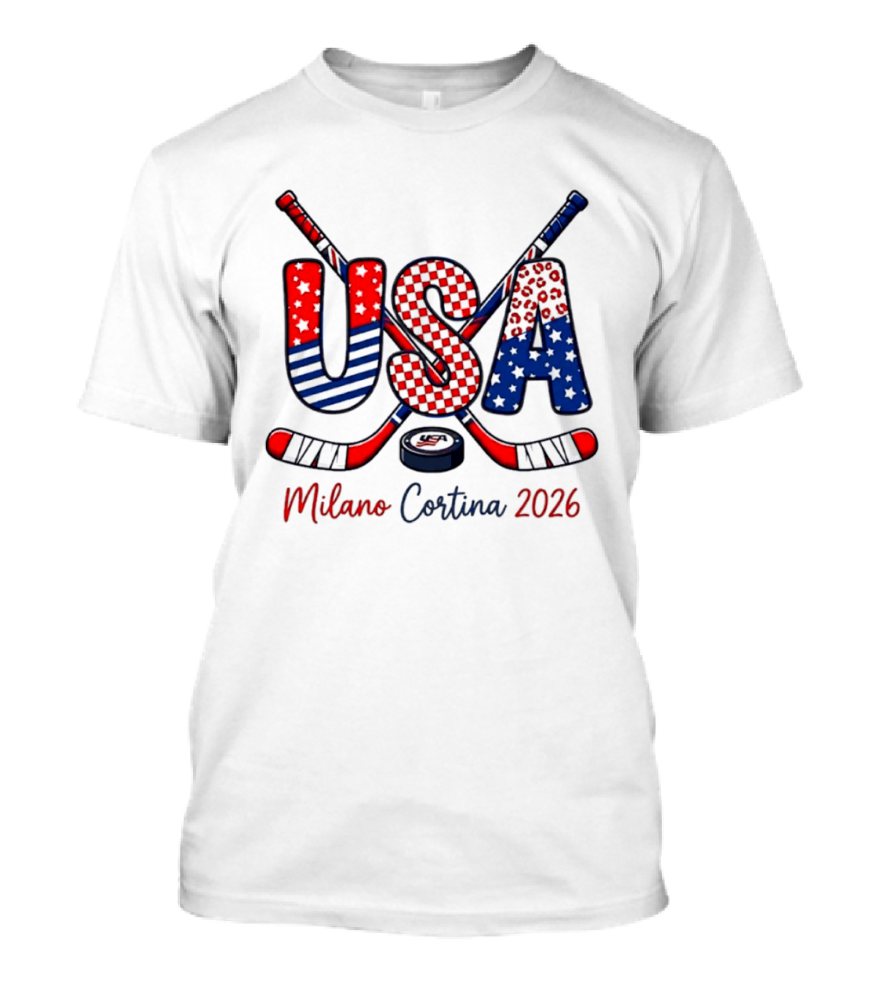 USA Hockey Milano Cortina 2026 Ice Hockey Championship Team Sports Fans T-Shirt