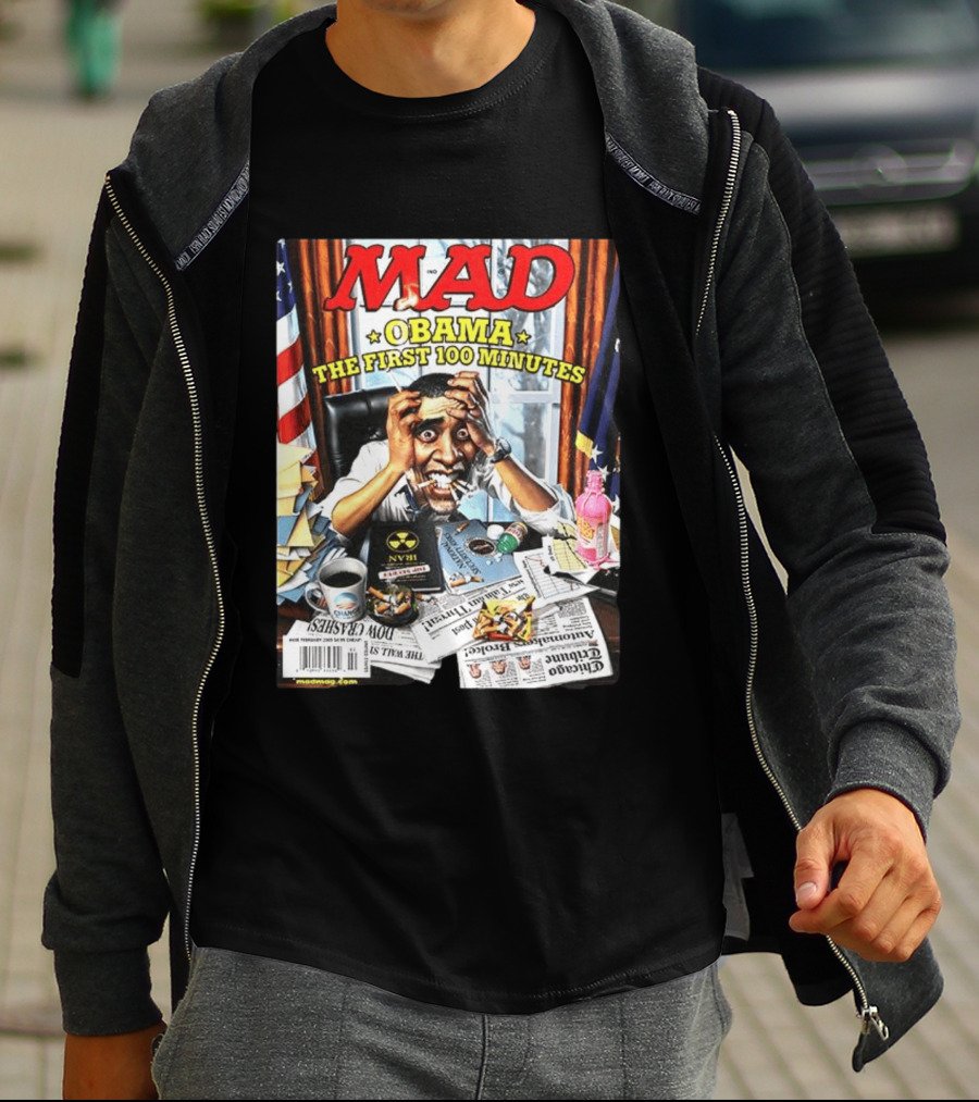 Mad Obama The First 100 Minutes Magazine Cover Presidential T-Shirt