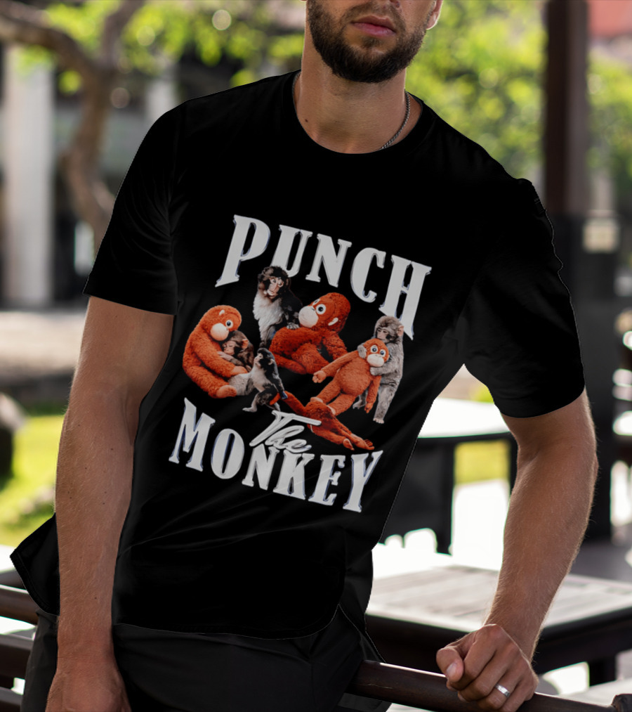 Punch The Monkey Stuffed Animal Toy Collection Playful T-Shirt