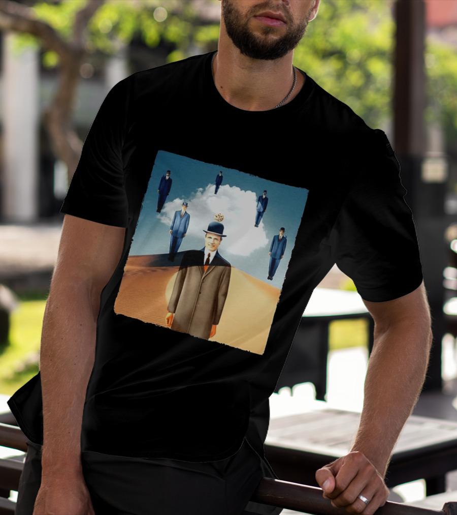 René Magritte X Jean Leloup Son Of Man Remix Surreal Desert Landscape T-Shirt