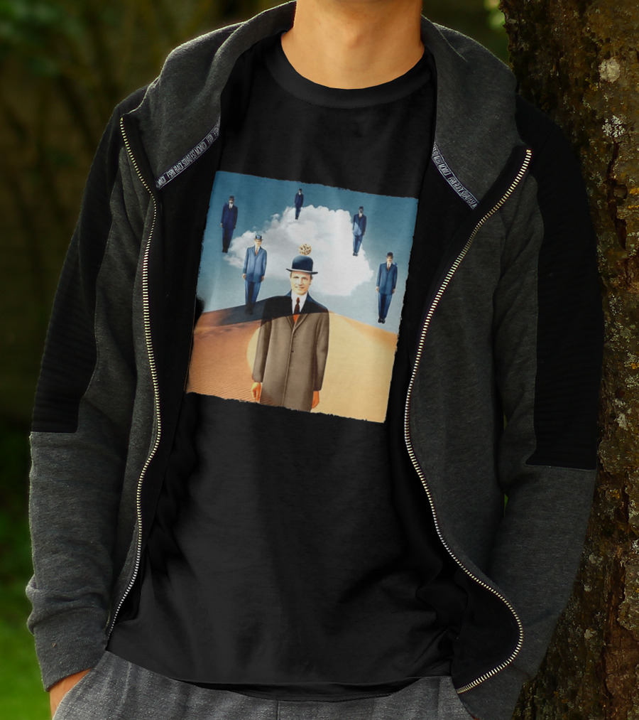 René Magritte X Jean Leloup Son Of Man Remix Surreal Desert Landscape T-Shirt