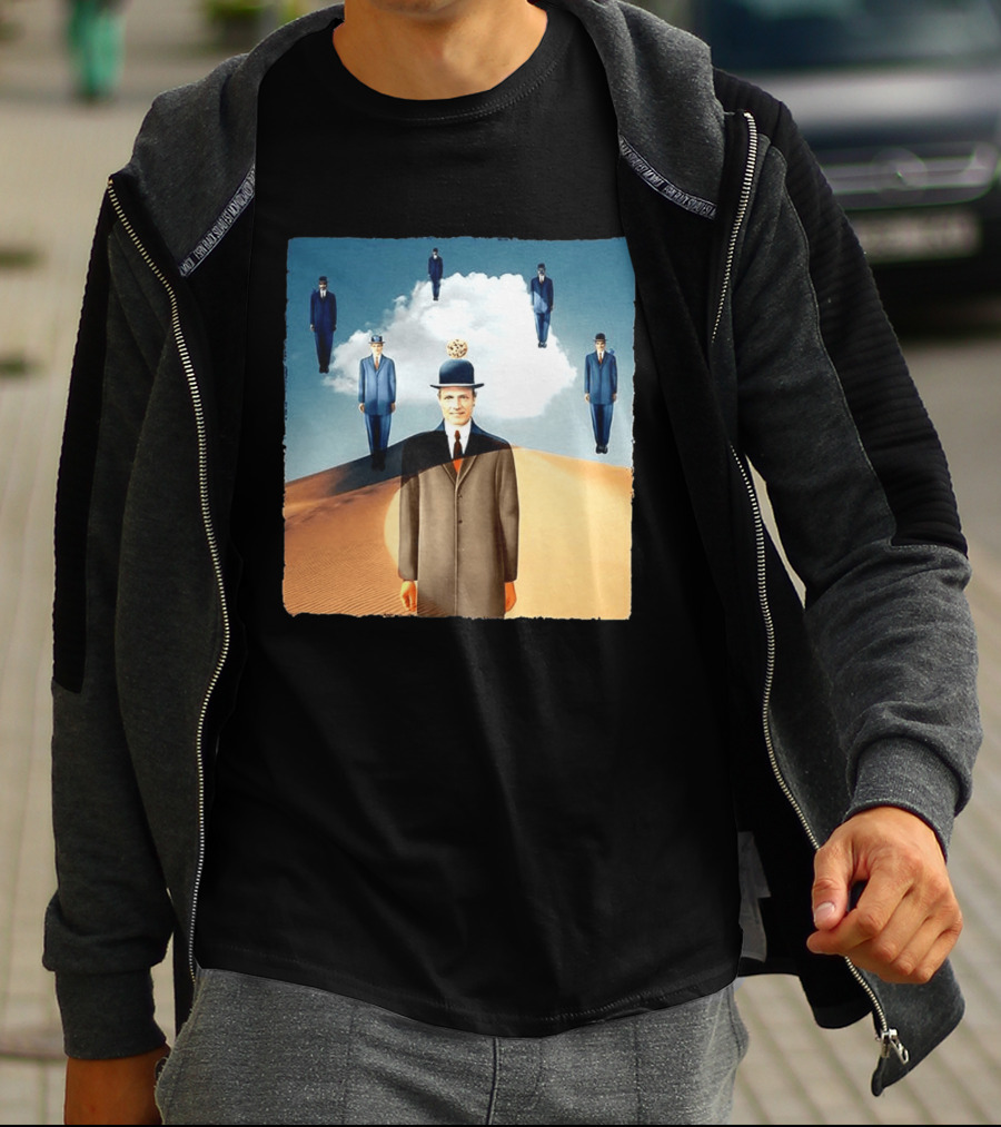 René Magritte X Jean Leloup Son Of Man Remix Surreal Desert Landscape T-Shirt