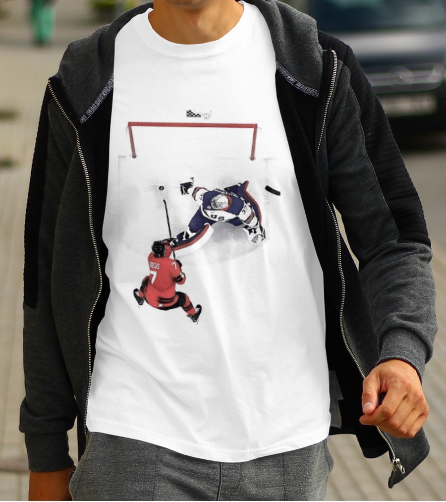 Connor Hellebuyck Team USA Ice Hockey Goalie Save Moment T-Shirt