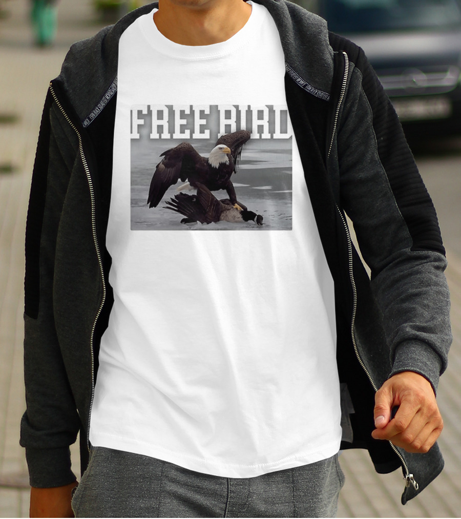 Free Bird Bald Eagle Dominance Over Canada Goose T-Shirt