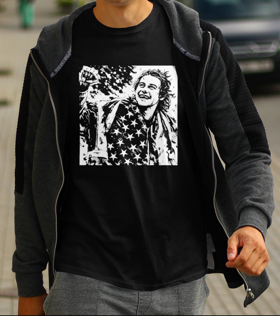 Team USA Men's Hockey Stars Golden Goal Jack Hughes Victory T-Shirt