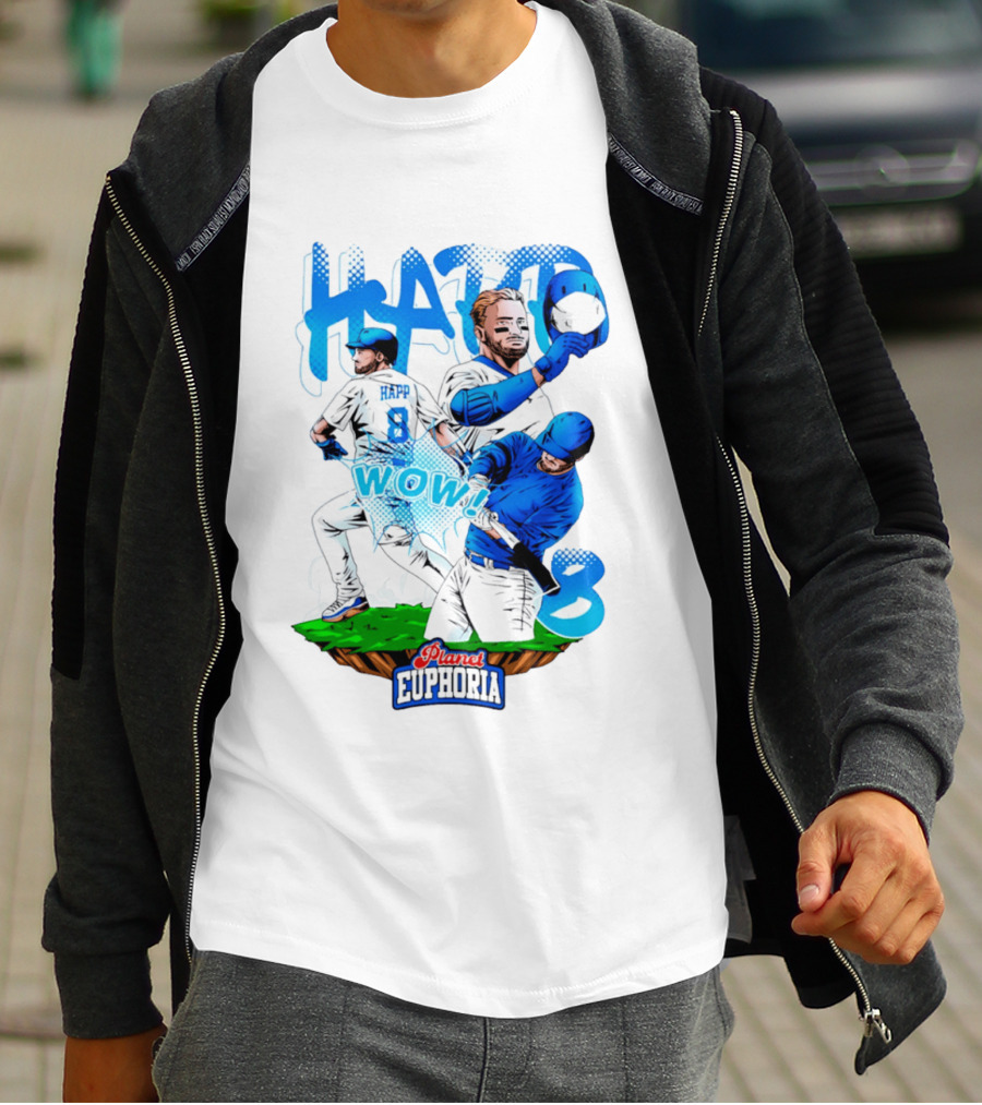 Planet Euphoria Ian Happ WOW 8 Chicago Cubs T-Shirt