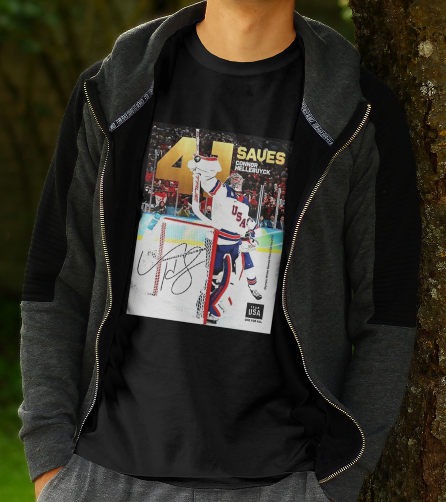 41 Saves Connor Hellebuyck USA Olympic Winter Games 2022 Team USA T-Shirt
