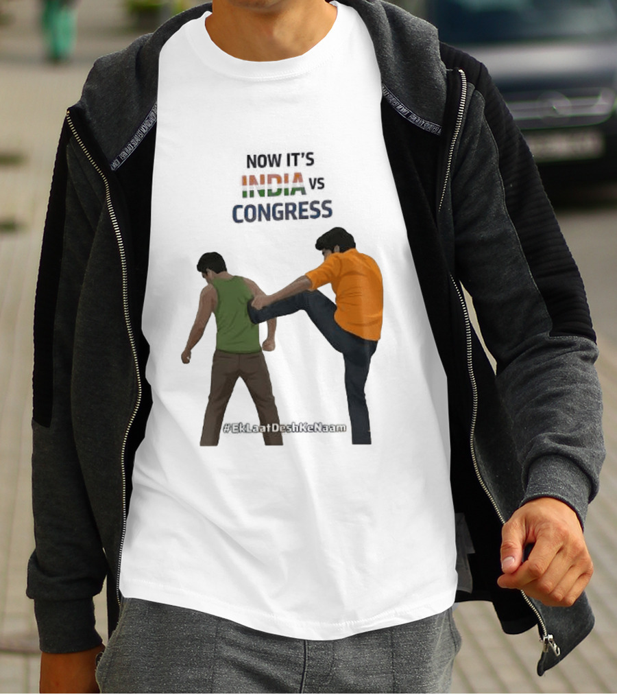 Now It's India Vs Congress EkLaatDeshKeNaam T-Shirt