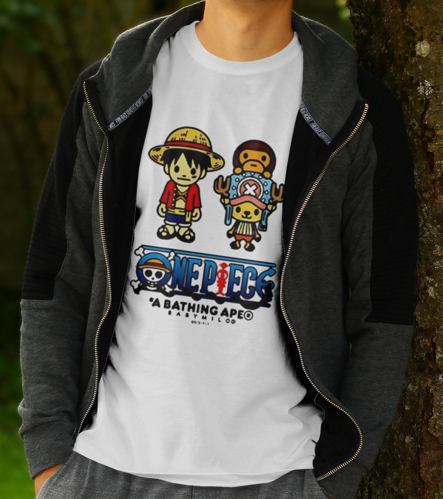 One Piece A Bathing Ape Baby Milo Collaboration Luffy And Tony Tony Chopper T-Shirt