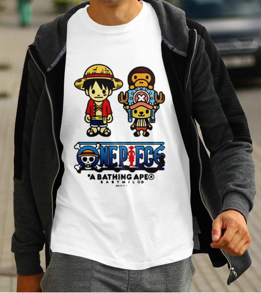 One Piece A Bathing Ape Baby Milo Collaboration Luffy And Tony Tony Chopper T-Shirt
