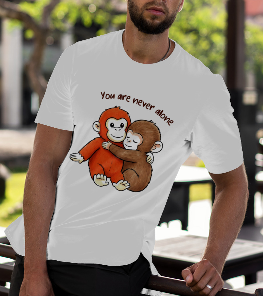 Punch The Monkey Panchi Kun You Are Never Alone Hugging Friends T-Shirt