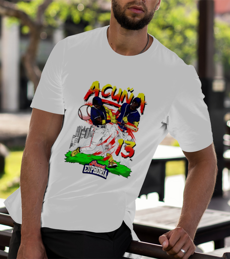 Acuna Euphoria Atlanta Braves 13 Hand Drawn T-Shirt