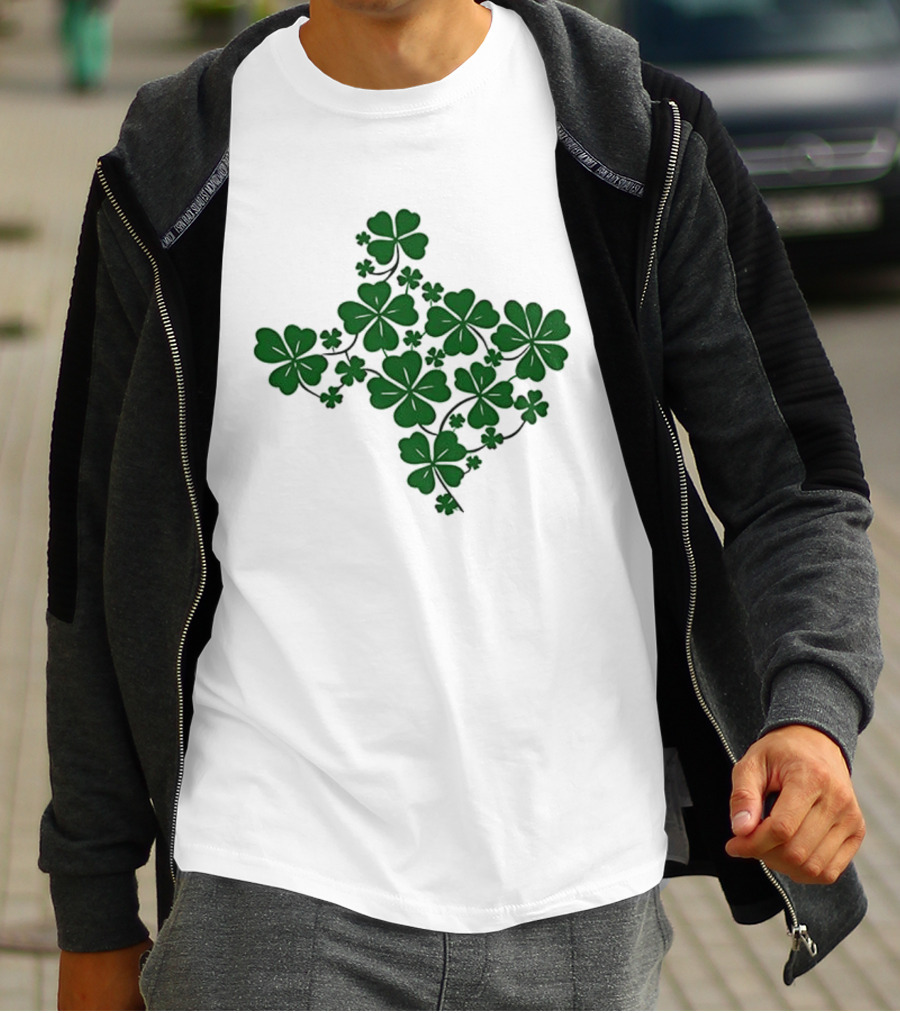 Texas Shamrock Map St Patrick's Day Celebration T-Shirt