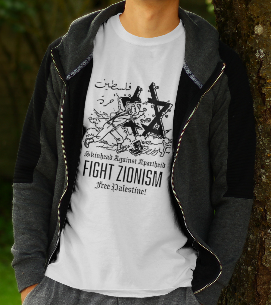 Skinhead Against Apartheid Fight Zionism Free Palestine T-Shirt