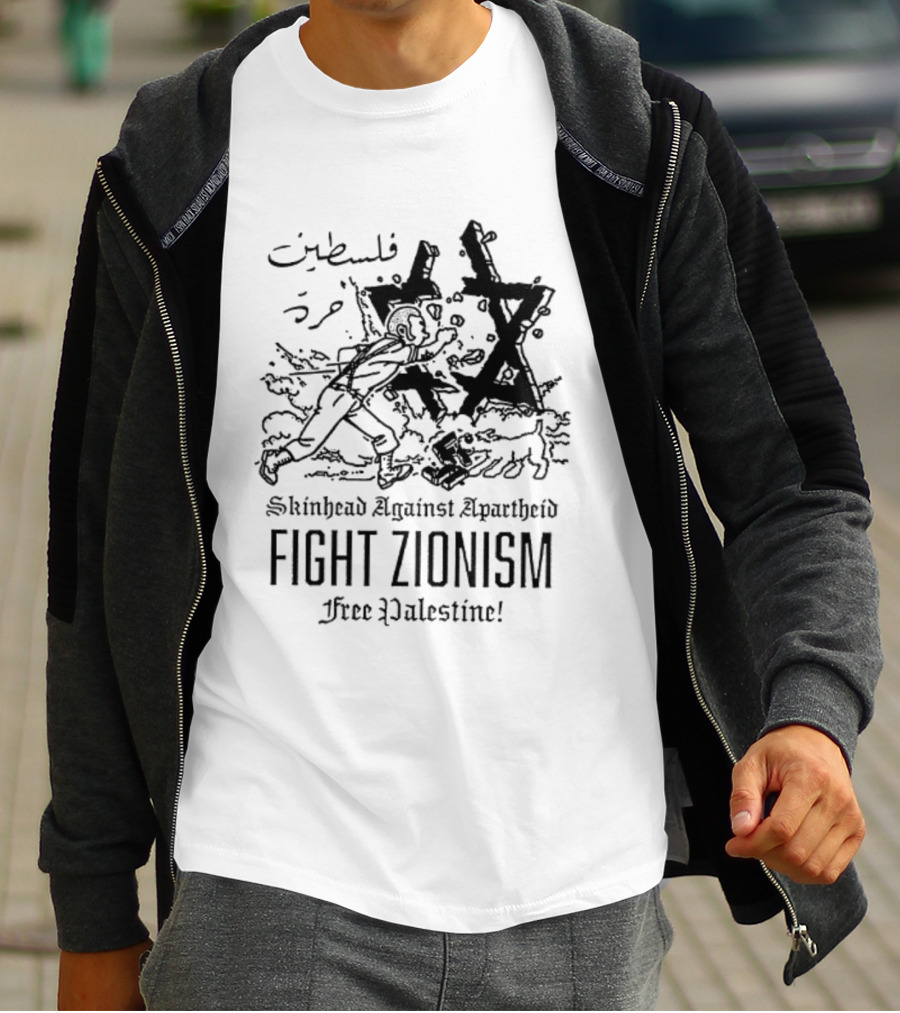 Skinhead Against Apartheid Fight Zionism Free Palestine T-Shirt
