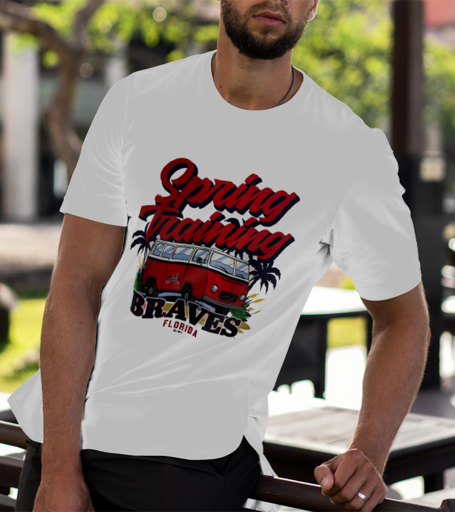 Spring Training Braves Florida Vintage VW Bus Palm Trees T-Shirt