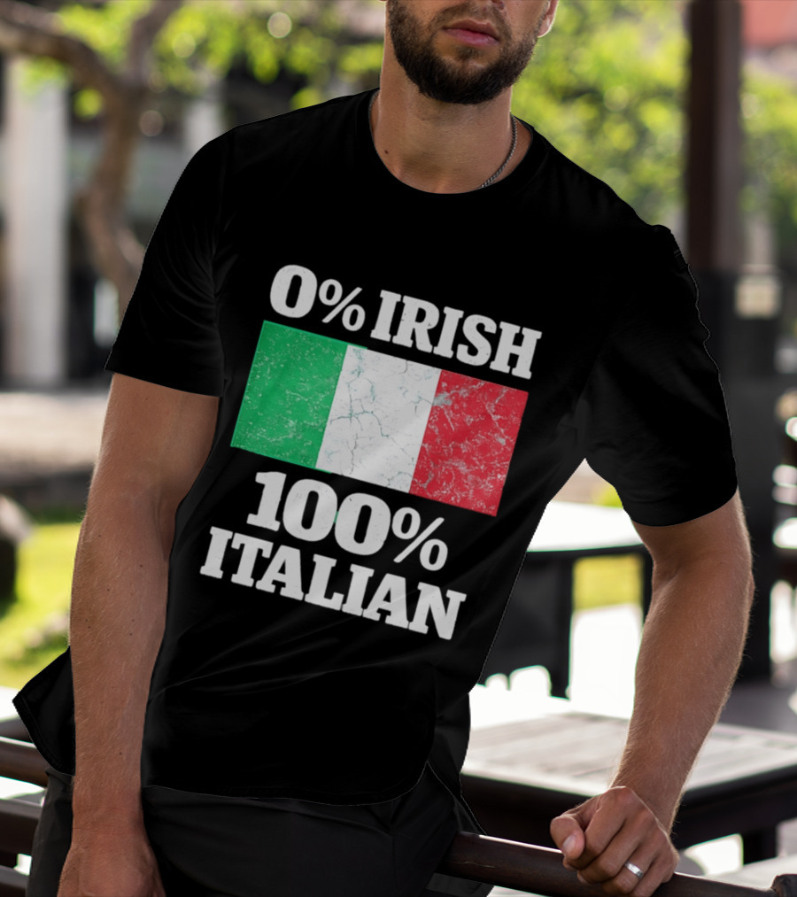 0 Irish 100 Italian Flag Heritage Pride Italy T-Shirt