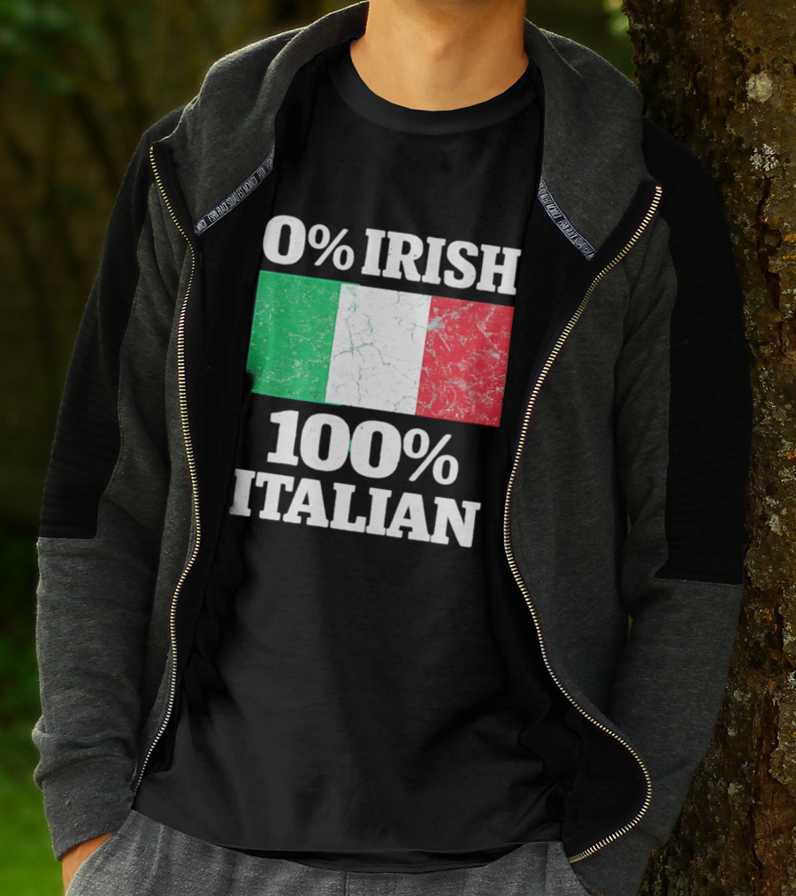 0 Irish 100 Italian Flag Heritage Pride Italy T-Shirt