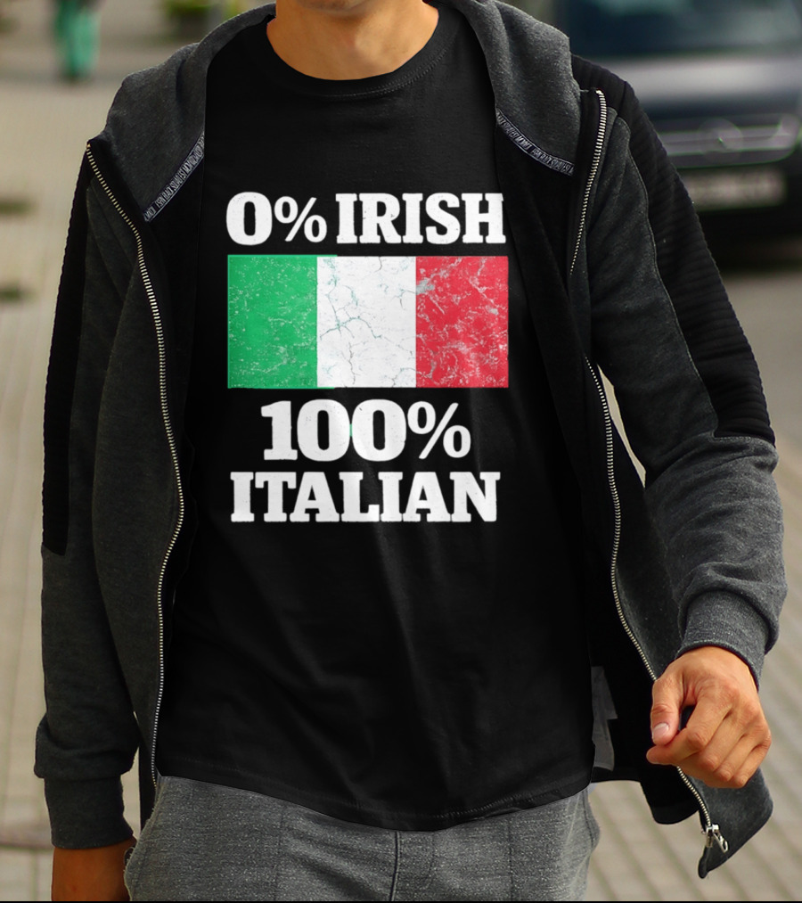 0 Irish 100 Italian Flag Heritage Pride Italy T-Shirt