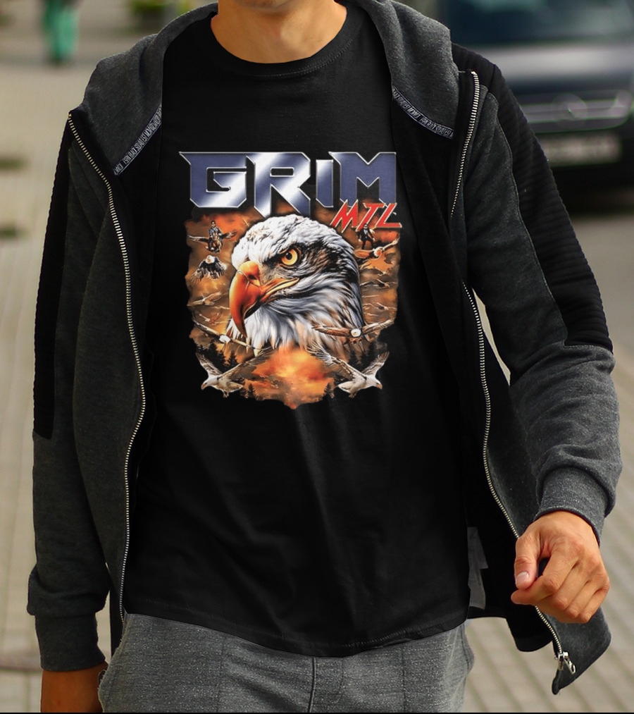 Grim MTL Bald Eagle Fierce Wildlife Scene T-Shirt