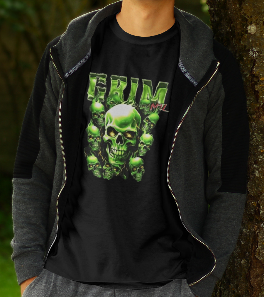 Grim MTL Green Skull Cluster Hommage To Juicy J T-Shirt