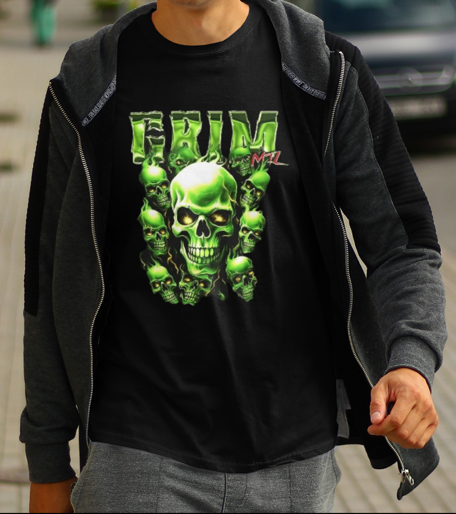Grim MTL Green Skull Cluster Hommage To Juicy J T-Shirt