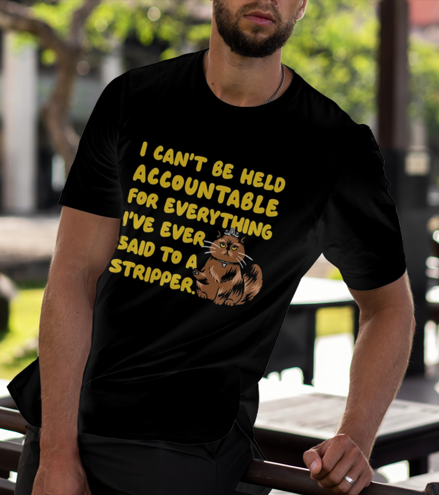 I Can't Be Held Accountable Cat Humor And Stripper T-Shirt
