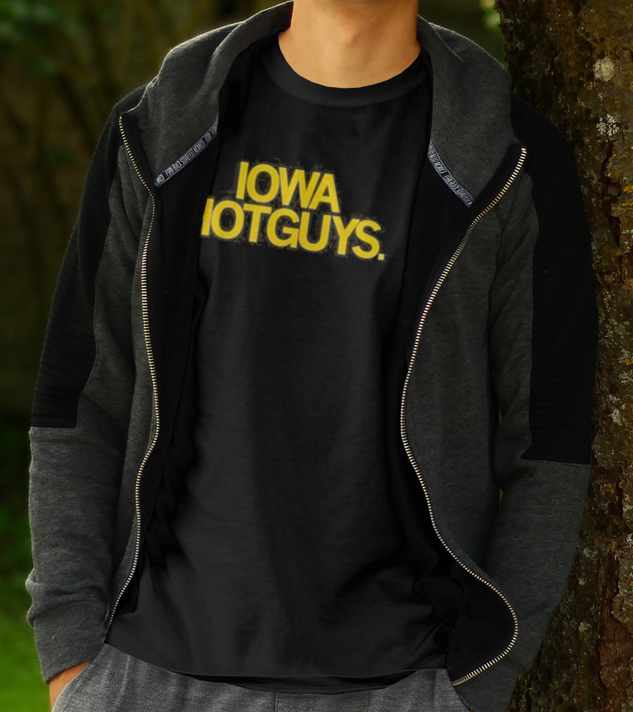 Iowa Hotguys Bold Yellow Typography Pullover T-Shirt