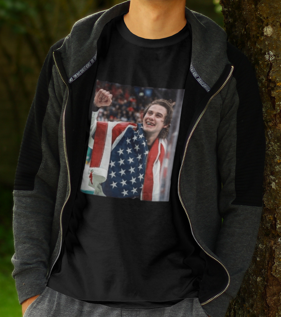 Jack Hughes USA Hockey Celebrates Gold Victory T-Shirt