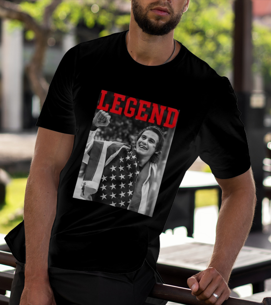 Jack Hughes USA Legend Olympic Gold Medal Hockey T-Shirt