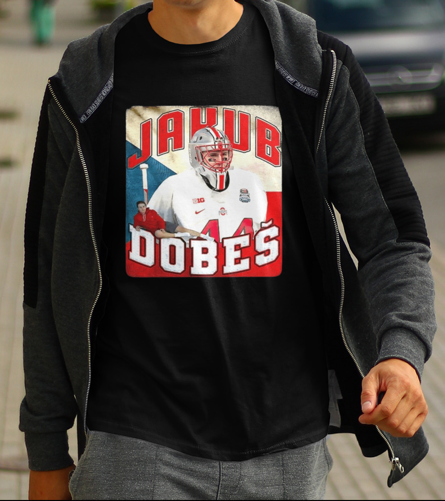 Jakub Dobeš Ohio State Buckeyes Hockey Big Ten 44 T-Shirt