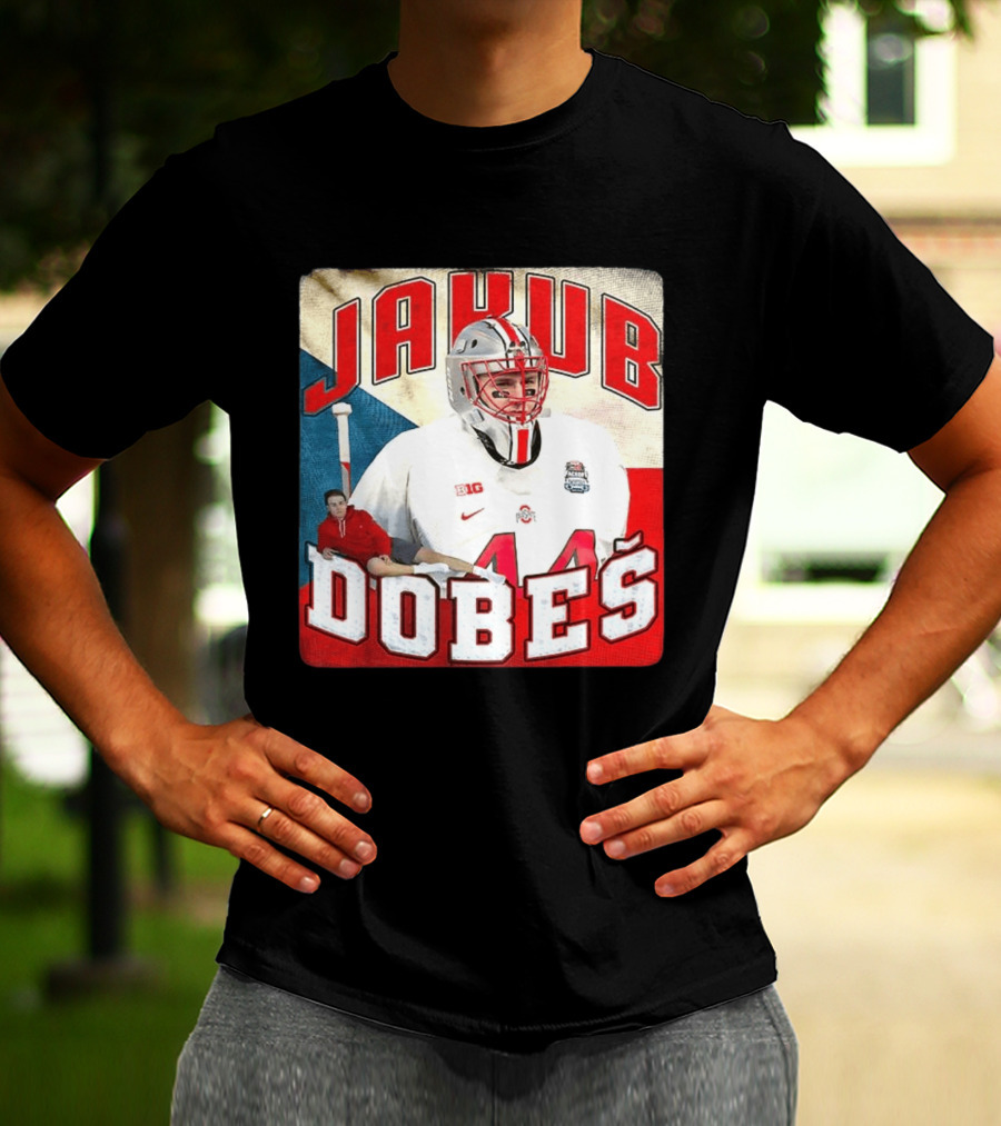 Jakub Dobeš Ohio State Buckeyes Hockey Big Ten 44 T-Shirt