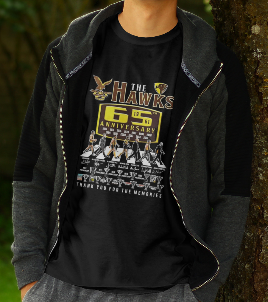 The Hawks 65th Anniversary 1961 2024 Thank You For The Memories T-Shirt