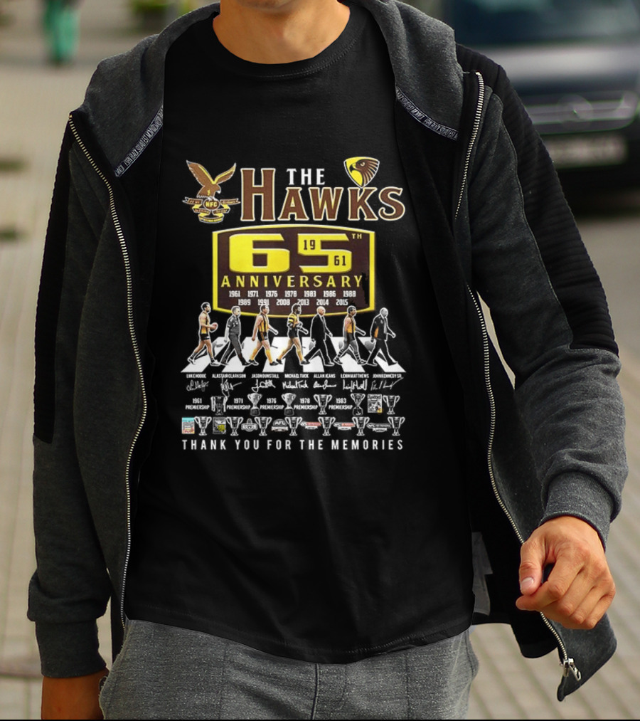 The Hawks 65th Anniversary 1961 2024 Thank You For The Memories T-Shirt