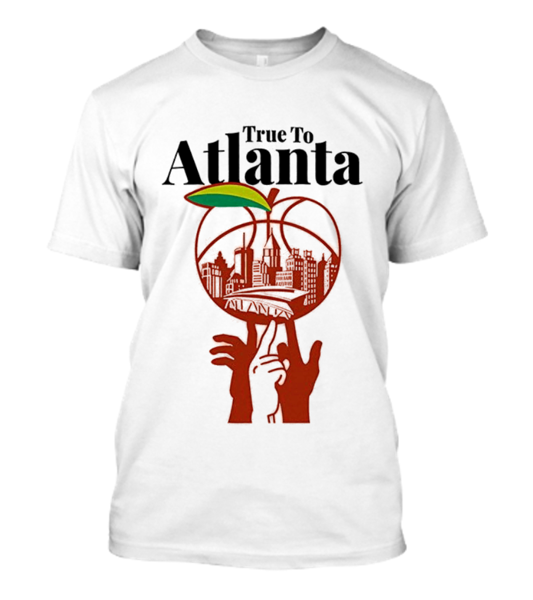 True To Atlanta City Skyline In Peach T-Shirt