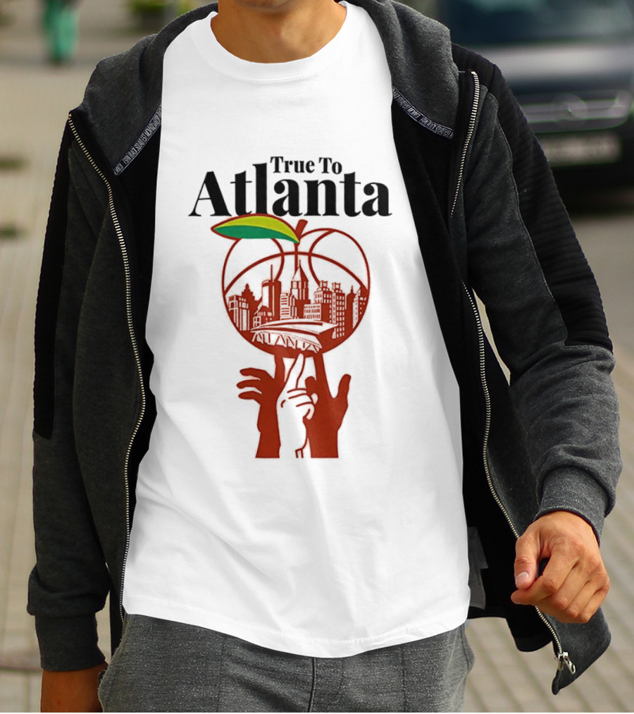 True To Atlanta City Skyline In Peach T-Shirt