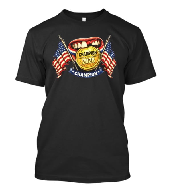 Jack Hughes Toothless Champion 2026 Gold Medal Team USA Hockey T-Shirt
