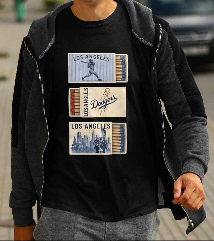 Los Angeles Dodgers Baseball Matchbox Collector's Set T-Shirt