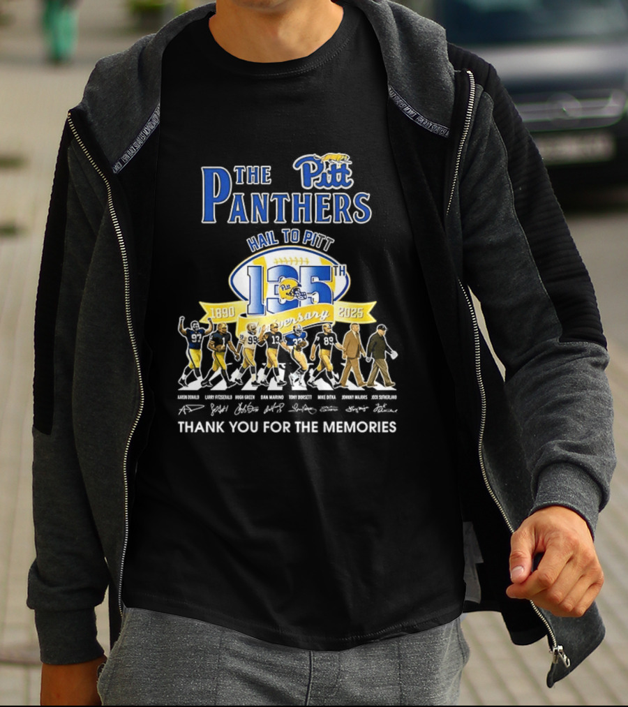 Pittsburgh Panthers 135th Anniversary Hail To Pitt 1890 2025 Thank You For The Memories T-Shirt