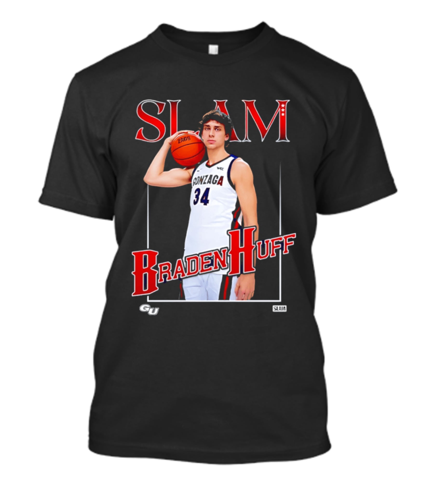 Braden Huff Gonzaga Basketball Slam 34 T-Shirt