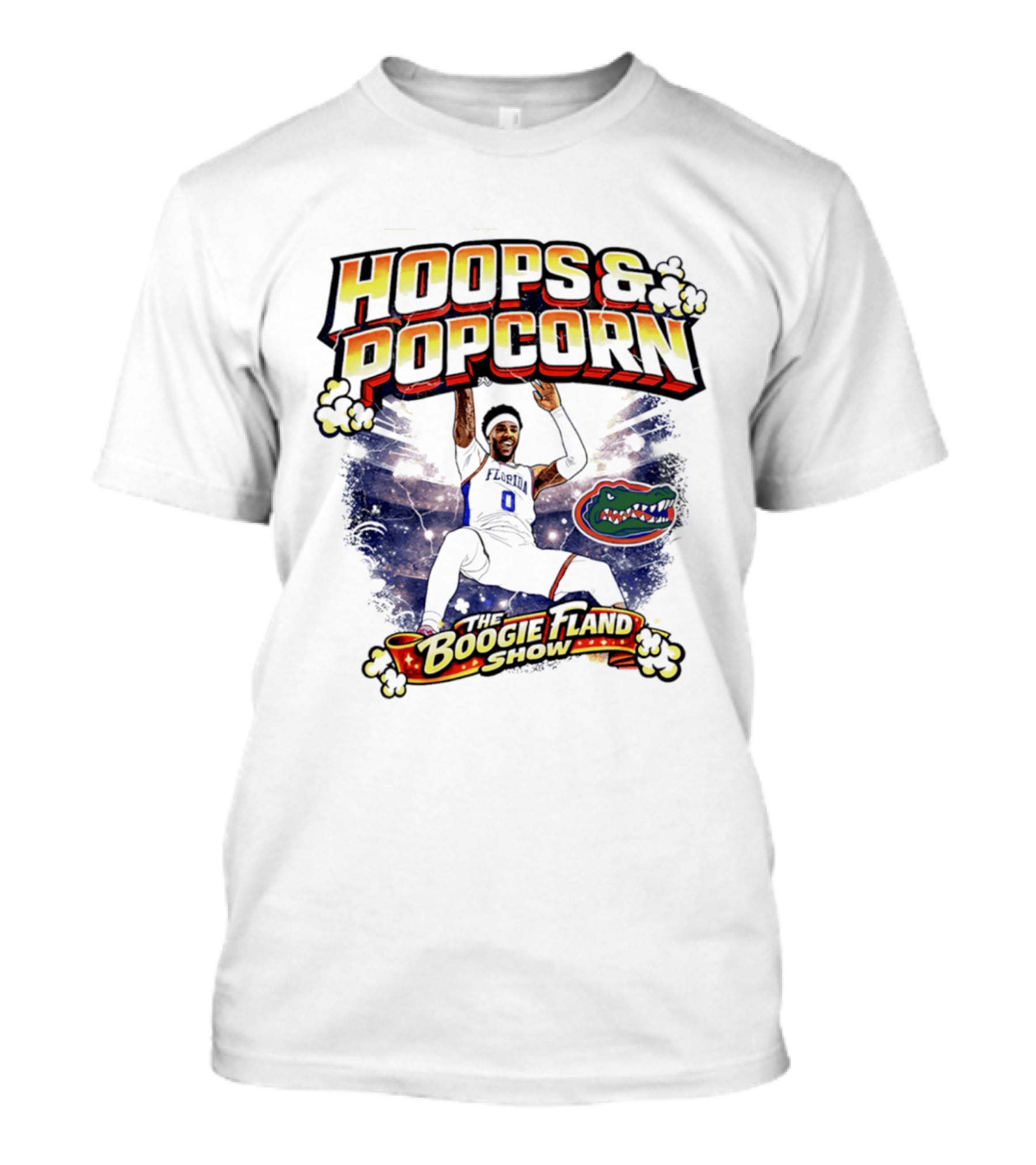 Florida Gators Hoops And Popcorn The Boogie Fland Show T-Shirt