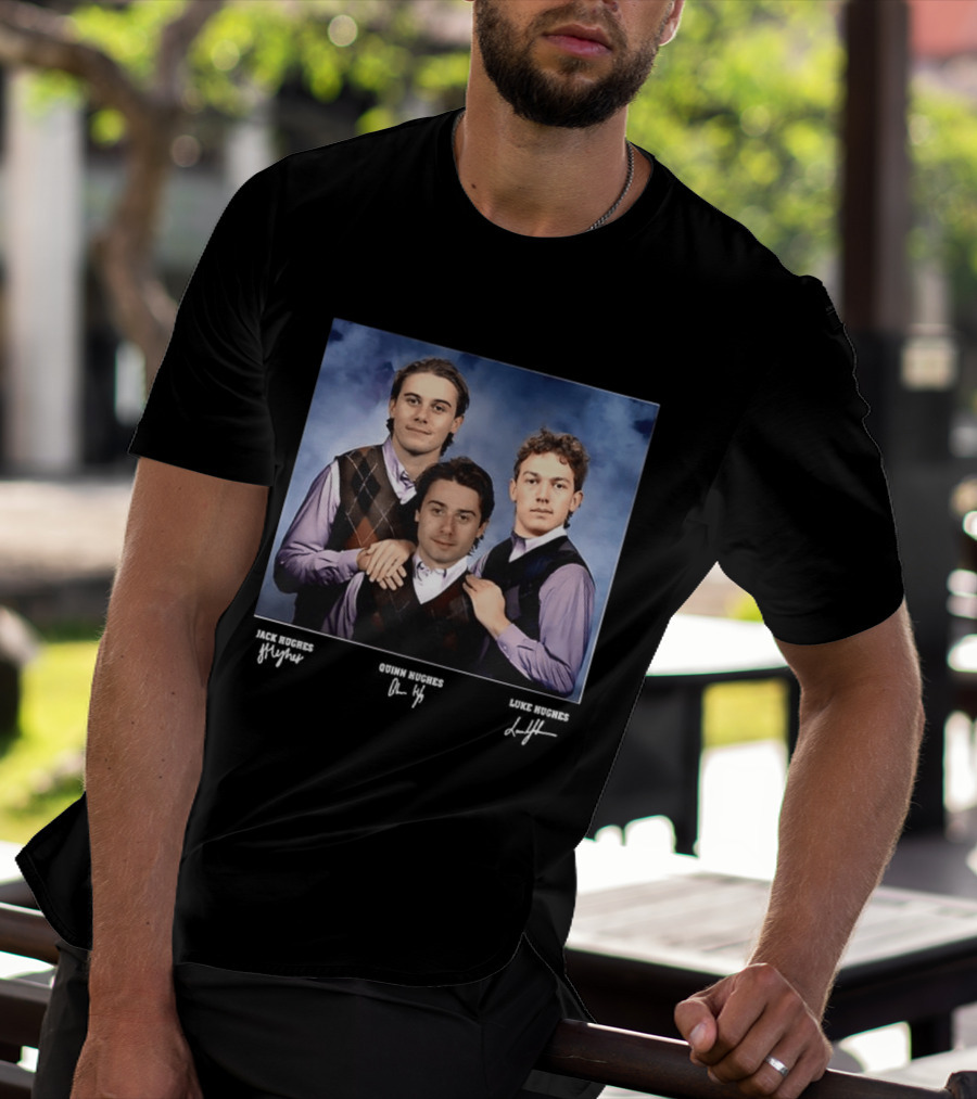 Jack Hughes Luke Hughes Quinn Hughes Team USA Ice Hockey Step Brothers Meme T-Shirt